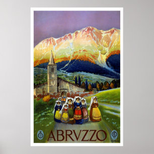 "Abruzzo, Italien" Vintage Travel Poster