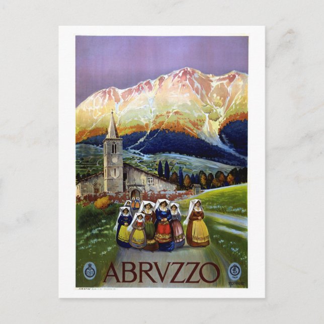 Abruzzo restauriert Vintages italienisches Reisepl Postkarte (Vorderseite)