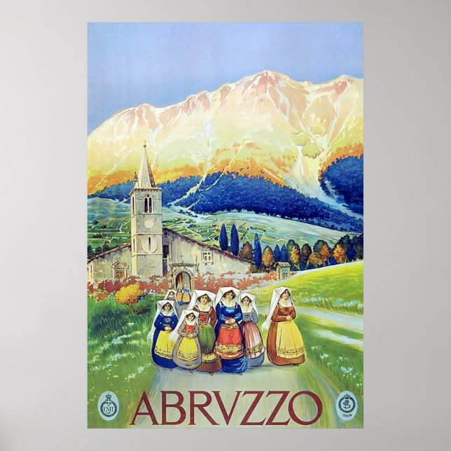 Abruzzo ~ Vintage Italian Travel. Poster (Vorne)