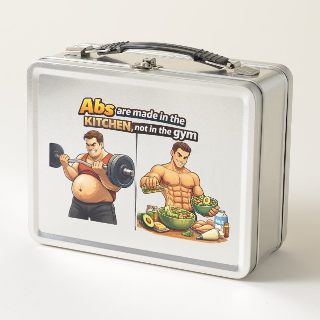 Abs Are Made in the Kitchen Food Container Metall Brotdose (Vorderseite)