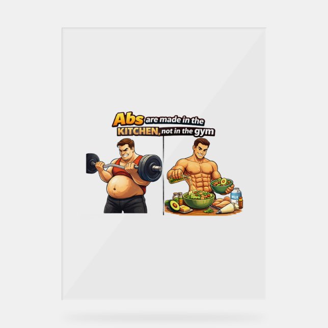 Abs Are Made in the Kitchen Wall Art Acrylschild (Vorderseite)