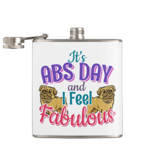 Abs Day Core Workout - Mops Dog Lover Flachmann