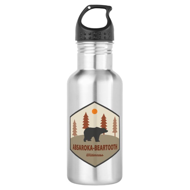 Absaroka - Bärenzahn Wilderness Bär Edelstahlflasche (Vorderseite)