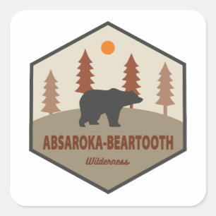 Absaroka - Bärenzahn Wilderness Bär Quadratischer Aufkleber