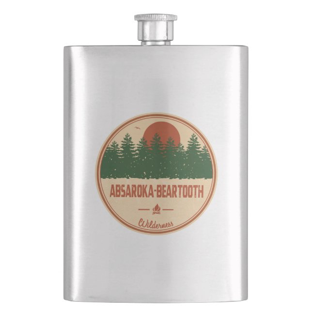 Absaroka - Barkzahnspiel Montana Wyoming Flachmann (Vorderseite)