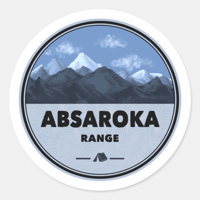 Absaroka Highlights Montana Camping Runder Aufkleber (Vorderseite)