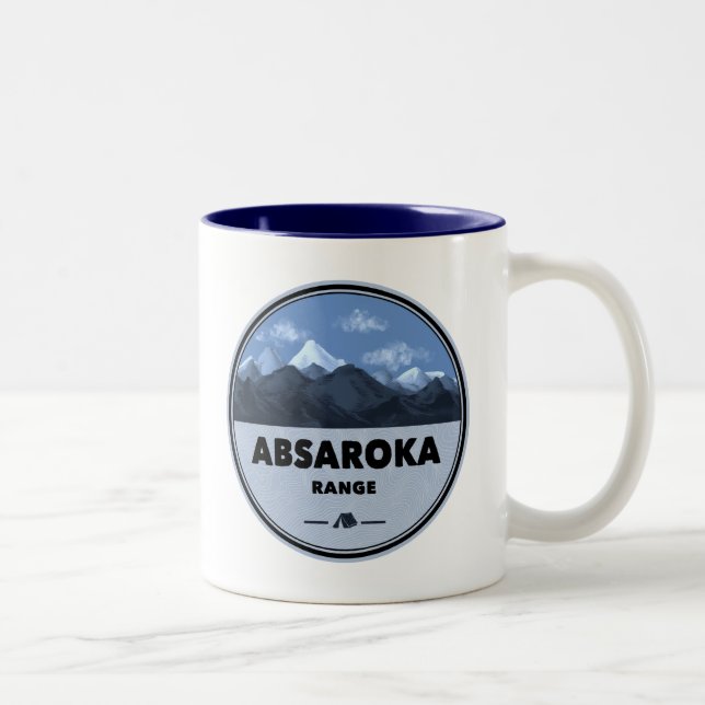 Absaroka Highlights Montana Camping Zweifarbige Tasse (Rechts)