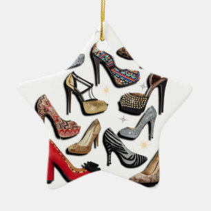 Absatz-Schuh-Collagen-Schein-Mode-Pumpen Keramik Ornament