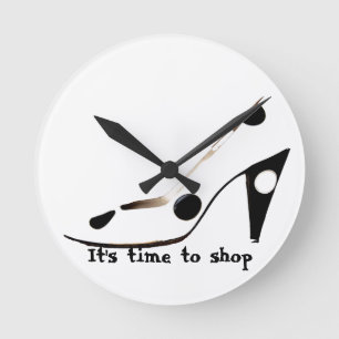 Absatz-Schuhfashionista-Wanduhr Runde Wanduhr
