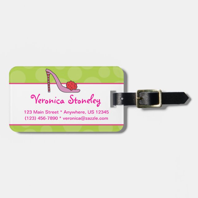 Absatz-Stilett-Schuh-Gepäckanhänger Gepäckanhänger (Vorderseite horizontal)