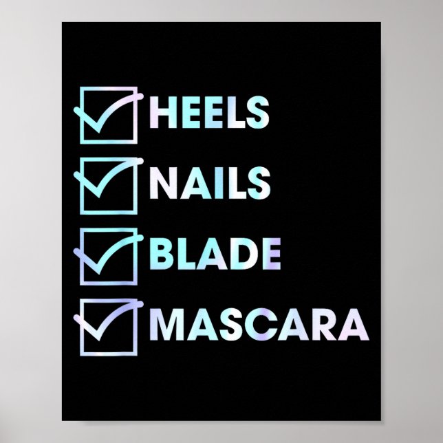 Absätze Nägel Klinge Maa Lustiges Design  Poster (Vorne)