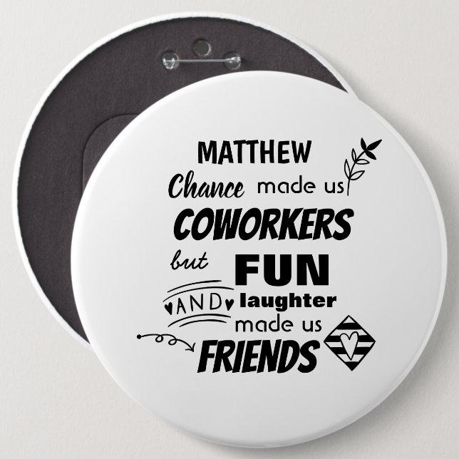 Abschied Coworker Boss - wir sind Freunde Custom Button (Vorne & Hinten)