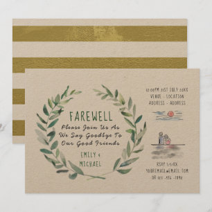 Abschied Verlassend Party Einladung Kraft Rustikal