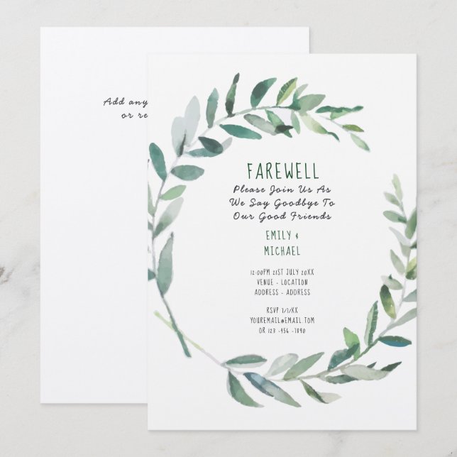 Abschied Verlassend Party Einladung Kraft Rustikal (Vorne/Hinten)