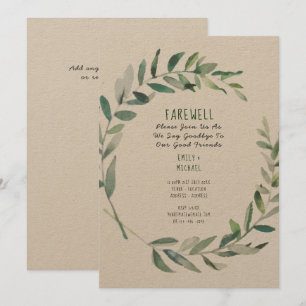 Abschied Verlassend Party Einladung Kraft Rustikal