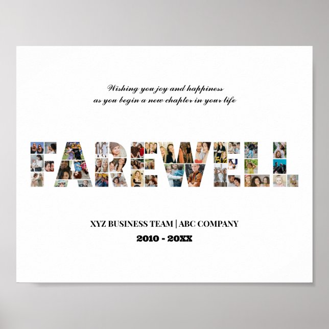 Abschied von der benutzerdefinierten FotoCollage C Poster (Vorne)