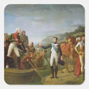 Abschied von Napoleon I und Alexander I Quadratischer Aufkleber