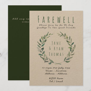 Abschiedlich Verlassend Party Einladung Rustikale 