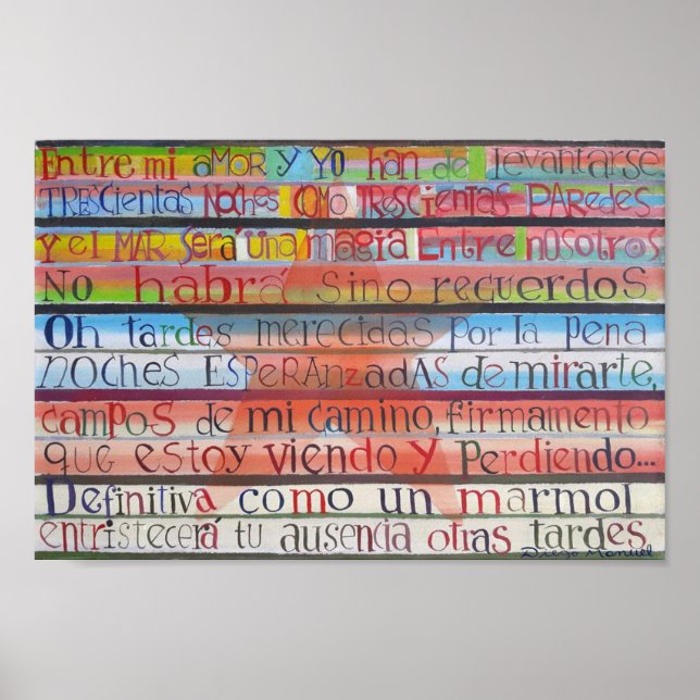 Abschiedsgedicht von Jorge Luis Borges Poster (Vorne)