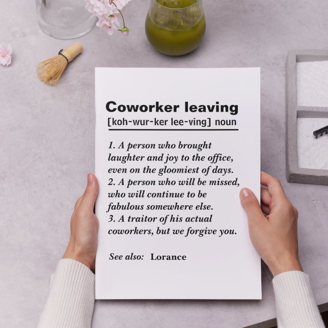 Abschiedsgeschenk für Ihre Abfahrtskollegin Dankeskarte (Personalized Coworker Leaving Card - The Perfect Farewell Gift for Your Departing Colleague
)