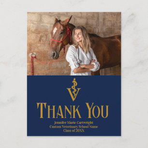 Abschiedsgruß zum Abschluss der veterinärmedizinis Postkarte