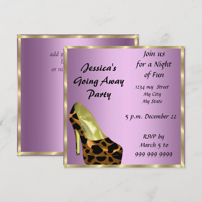 Abschiedskarte Party Einladung (Vorne/Hinten)