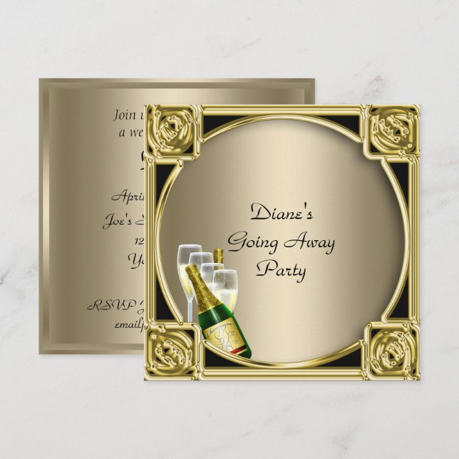 Abschiedskarte Party Einladung gut Bye (Vorne/Hinten)