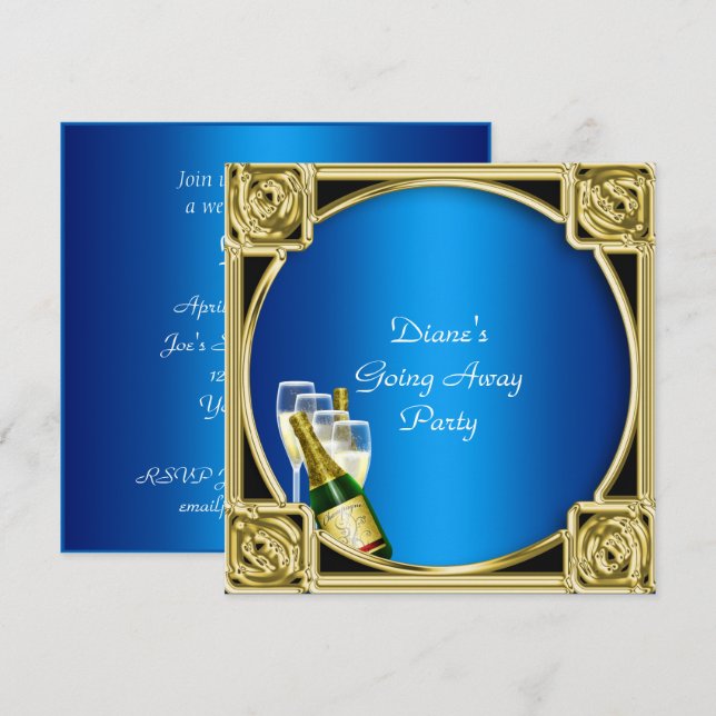 Abschiedskarte Party Einladung gut Bye (Vorne/Hinten)