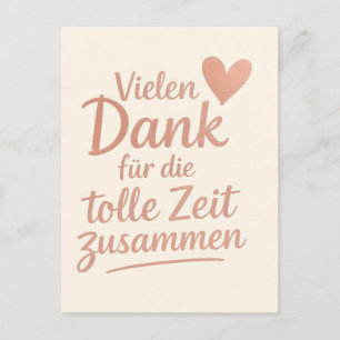 Abschiedskarte: Vielen Dank für die tolle Zeit Postkarte
