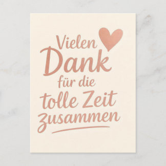 Abschiedskarte: Vielen Dank für die tolle Zeit Postkarte