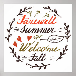 Abschiedsommer willkommen Herbst Poster