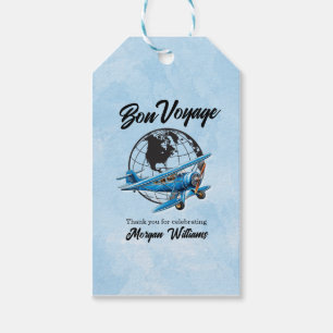 Abschiedsparty Bon Voyage Reise Globus Flugzeug Geschenkanhänger