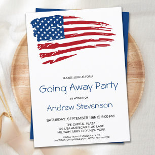 Abschiedsparty für Militär USA Amerikanische Flagg Einladung