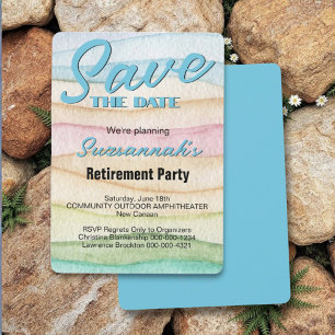 Abschiedsparty Termin vormerken Wasserfarbe Reihen Save The Date