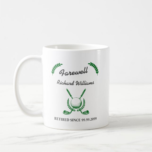 Abschiedsruhe Golf Club Wreath Themed Party Kaffeetasse (Links)