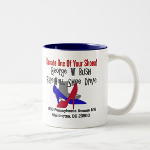 Abschiedsschuh-Antrieb Georges W Bush Zweifarbige Tasse