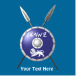 Abschirmung und Speere Fotoskulptur Magnet<br><div class="desc">Eine Darstellung eines Maccabee's Schildes und zwei Speere. Der Schild wird von einem Löwen und Text mit dem Text "Israel" (Israel) im Paleo-Hebräischen Alphabet geschmückt. Fügen Sie Ihren eigenen Text hinzu. Die Maccabees waren jüdische Rebellen, die Juden aus dem Joch des Seleukiden Reiches befreiten. Chanukkah ist nicht nur ein Mittelwinterfest...</div>