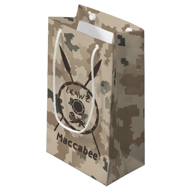 Abschirmung und Speere - Wüste Kleine Geschenktüte (Vorderseite Schrägansicht)