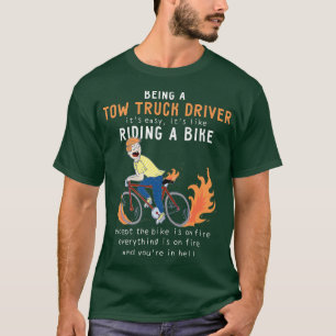 Abschleppwagenfahrer mag Fahrradfahren Radfahrer L T-Shirt