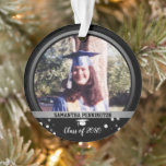 Abschluss 1 Foto Confetti Keepake Ornament<br><div class="desc">Abschluss Sake ein Foto Zierwerk. Dasselbe auf beiden Seiten gedruckt. Laden Sie einfach Ihr eigenes Foto hoch und der gesamte Text ist einstellbar. Gutes Geschenk für alle Familienmitglieder und Freunde.</div>
