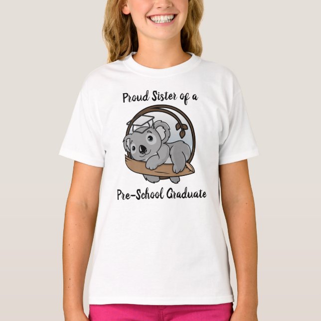 Abschluss 2023 Baby Koala Pre School Grad Schweste T-Shirt (Vorderseite)