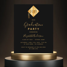 Abschluss 2023 - Einladung für Party-Schwarzgold