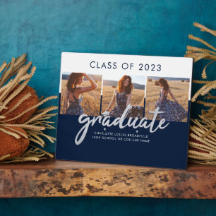 Abschluss 2023 Foto Collage Script Grad Keepake Fotoplatte
