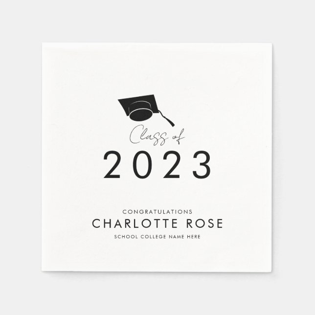 Abschluss 2023 Script Elegant Grad Party Paper Serviette (Vorderseite)
