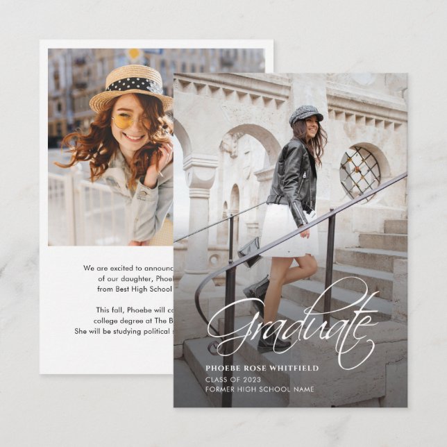 Abschluss 2024 Grad Foto Ankündigung (Vorne/Hinten)