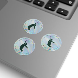 Abschluss 2024 Graduate Iridescent Umschlag Aufkle Runder Aufkleber