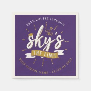 Abschluss 2024 Lila Sky ist das Limit Grad Party Serviette