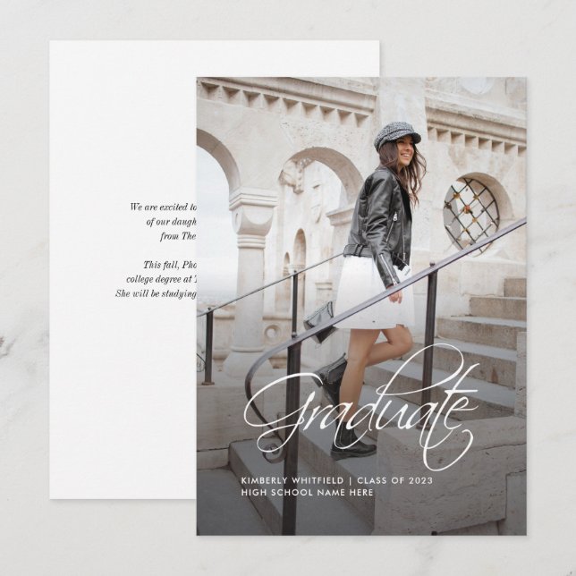 Abschluss 2025 Ankündigung von handgeschriebenem F (Vorne/Hinten)