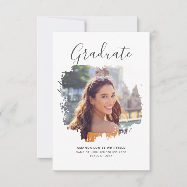 Abschluss 2025 Chic Foto Party Einladung (Vorderseite)