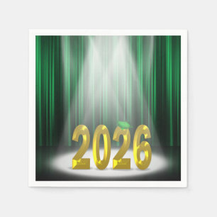 Abschluss 2025 Farben für Grüne und Goldene Schule Serviette